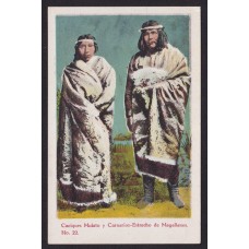 INDIOS FUEGUINOS CACIQUES MAGALLANES CHILE ANTIGUA TARJETA POSTAL